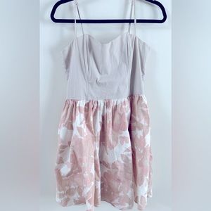 Casual yet dressy H&M spaghetti strap dress. Beige and neutral colored design.